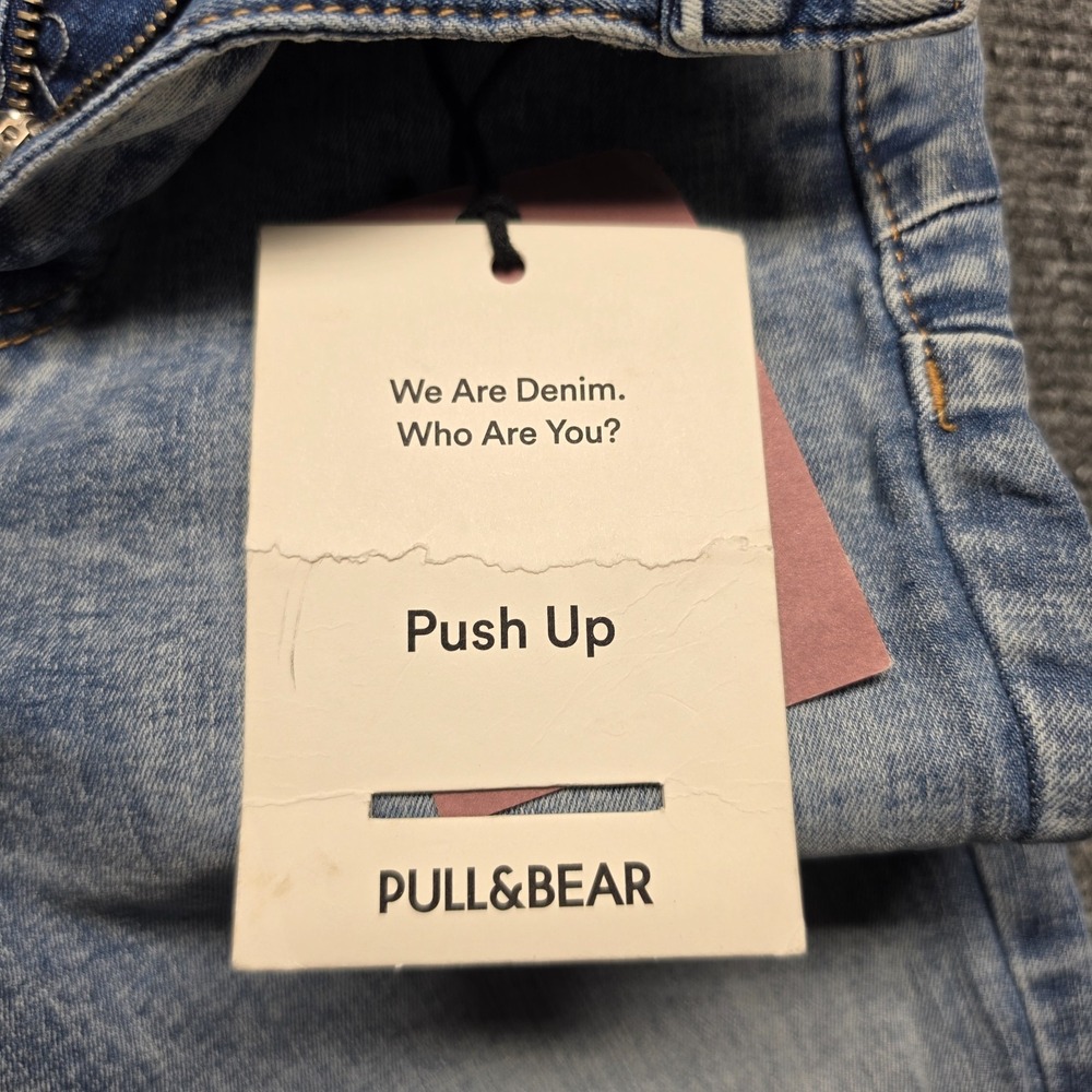 Pull&Bear Push Up Skinny Jeans NWT Womens Size 0 Light Blue Distressed Ripped - Picture 5 of 11